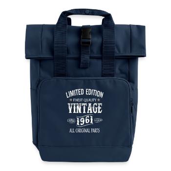 Limited Edition Made In 1961 Vintage Original - Roll Top Backpack with Two Handles - navy - Front