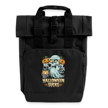 Halloween Sucks - Skull, Totenkopf, Geist - Rolltop Rucksack mit zwei Griffen - Schwarz - Vorne