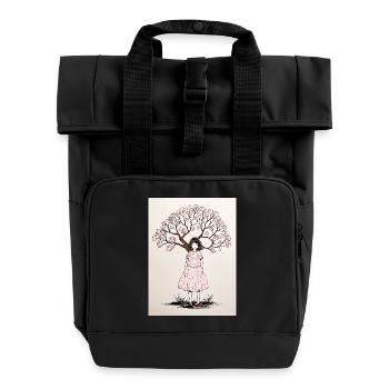 Petal Kissed Memories - Roll Top Backpack with Two Handles - black - Front