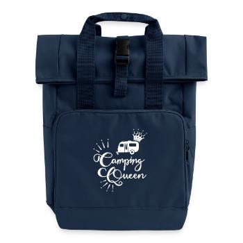 Camping Queen Wohnwagen - Rolltop Rucksack mit zwei Griffen - Navy - Vorne