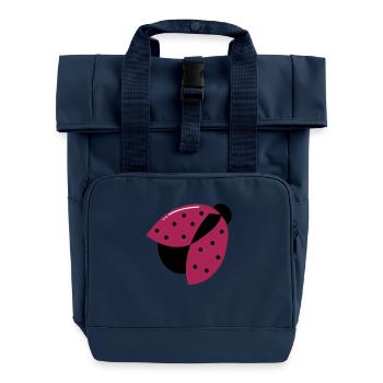 Porte-bonheur coccinelle | Vectorgraphique - Sac à dos Roll Top à deux anses - bleu marine - Devant