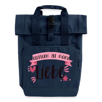 Klettern Bouldern Bergsteigen Berge Liebe Geschenk - Rolltop Rucksack mit zwei Griffen - Navy - Vorne