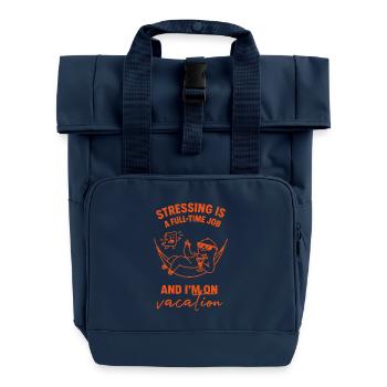 Relax no stress - Roll Top Backpack with Two Handles - navy - Front