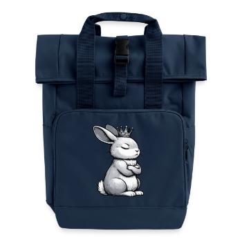 Kaninchen Hase Hasen langohr Klopfer Rammler - Rolltop Rucksack mit zwei Griffen - Navy - Vorne