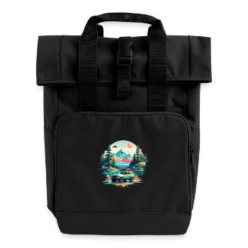 Ruhige Landschaft Ruhig Beschauliche Natur Im Freien - Rolltop Rucksack mit zwei Griffen - Schwarz - Vorne