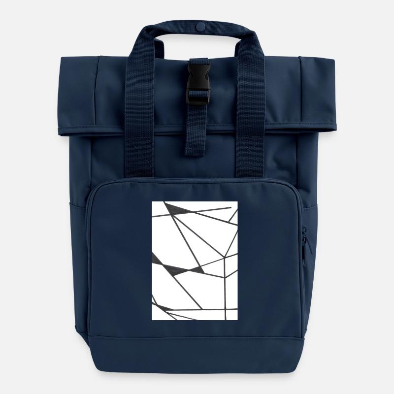 said - Roll Top Backpack with Two Handles - navy