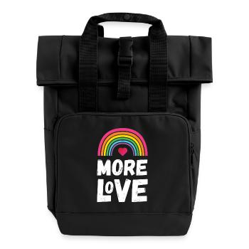 Pride Month LGBT - Mehr Liebe - Rolltop Rucksack mit zwei Griffen - Schwarz - Vorne