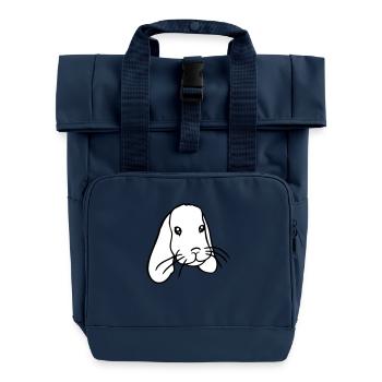 Hase Kaninchen Häschen Nagetier Kleintier niedlich - Rolltop Rucksack mit zwei Griffen - Navy - Vorne