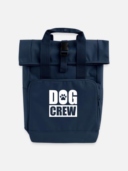 Hunde Crew Spruch - Rolltop Rucksack mit zwei Griffen - Navy