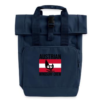 Chemise ras du cou autrichien Windsurf - Sac à dos Roll Top à deux anses - bleu marine - Devant