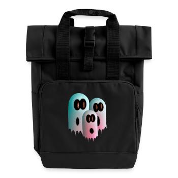 Ghosts - Roll Top Backpack with Two Handles - black - Front