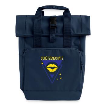 protect treasure - Roll Top Backpack with Two Handles - navy - Front