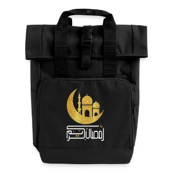 Ramadan Mubarak - Roll Top Backpack with Two Handles - black - Front