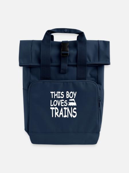Eisenbahn - Rolltop Rucksack mit zwei Griffen - Navy