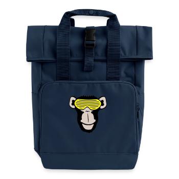 Funky Sonnenbrille Gorilla Cooler Party Affe Spaß - Rolltop Rucksack mit zwei Griffen - Navy - Vorne