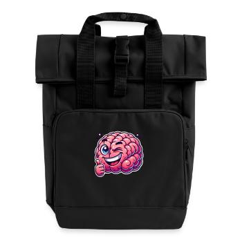Intelligent brain - Roll Top Backpack with Two Handles - black - Front