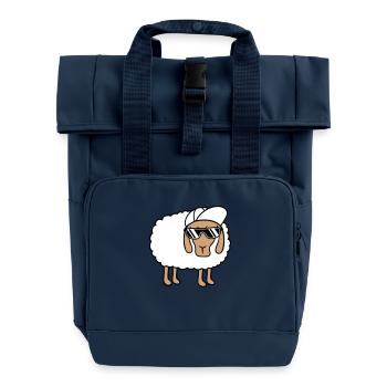Cooles Schaf Sonnenbrille Cappy Mütze Sommer Spaß - Rolltop Rucksack mit zwei Griffen - Navy - Vorne