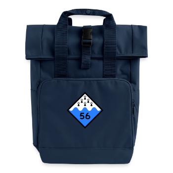 Morbihan - Roll Top Backpack with Two Handles - navy - Front