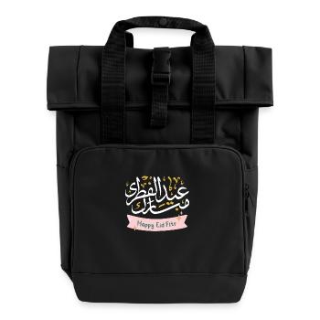 Islam Eid Mubarak - Roll Top Backpack with Two Handles - black - Front
