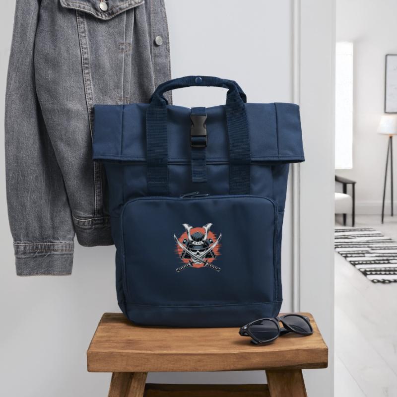 Japanischer Samurai-Krieger Rolltop Rucksack mit zwei Griffen