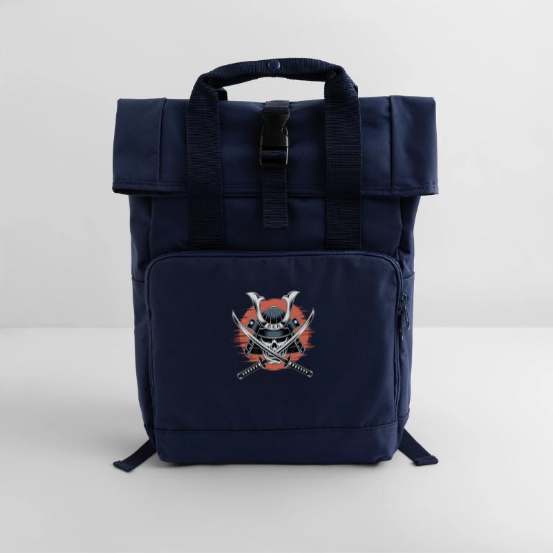Japanischer Samurai-Krieger Rolltop Rucksack mit zwei Griffen
