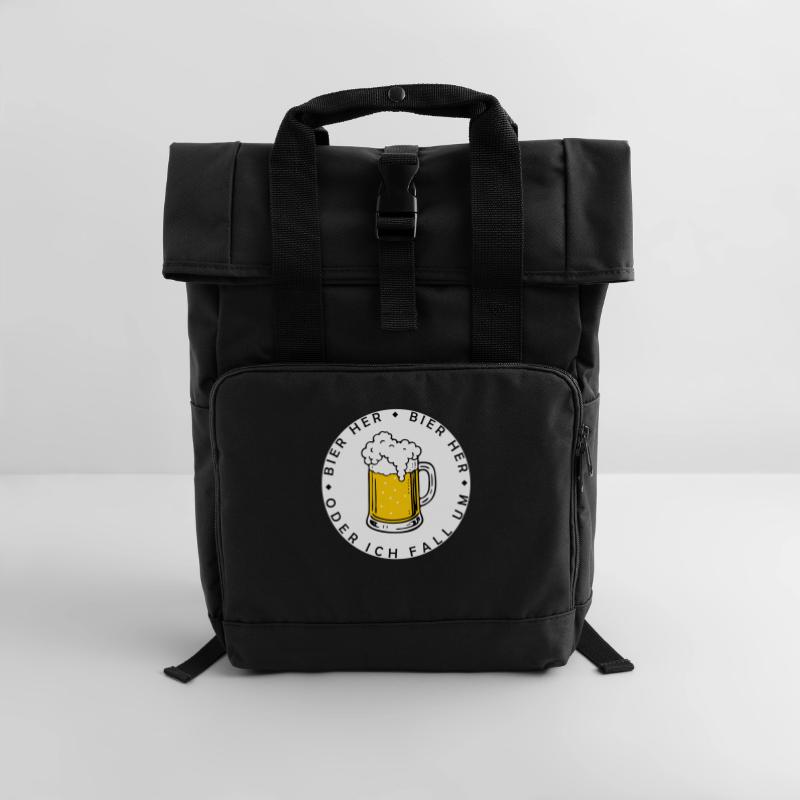 Bees here - Oder ich fall um! Roll Top Backpack with Two Handles
