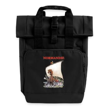 NORMANDY creation Louis RUNEMBERG © Adagp - Roll Top Backpack with Two Handles - black - Front