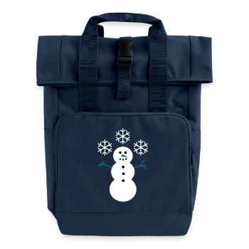 Schneemann - Rolltop Rucksack mit zwei Griffen - Navy - Vorne