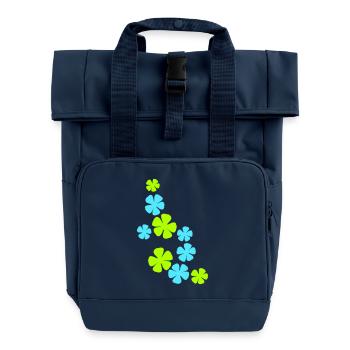 Beaucoup de jolies fleurs motif décoratif coloré belle - Sac à dos Roll Top à deux anses - bleu marine - Devant