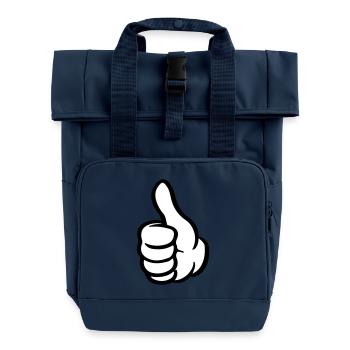 Thumb Hand Like - Roll Top Backpack with Two Handles - navy - Front