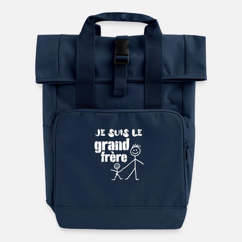 Ich bin der große Bruder - Rolltop Rucksack mit zwei Griffen - Navy
