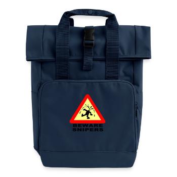 Beware Snipers - Roll Top Backpack with Two Handles - navy - Front