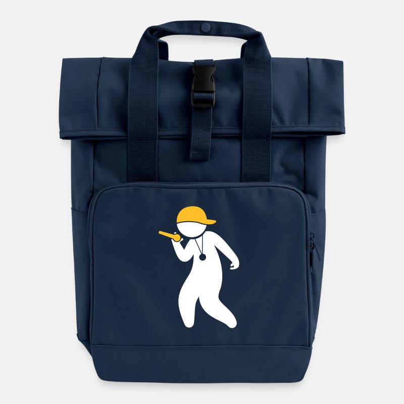 Hiphop Rapper - Roll Top Backpack with Two Handles - navy