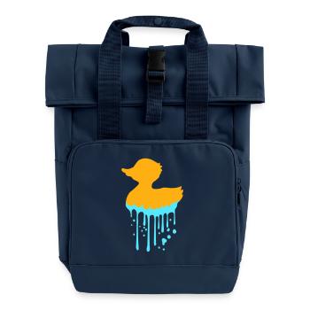 Quietscheente Badeente Wasser Tropfen Graffiti Fun - Rolltop Rucksack mit zwei Griffen - Navy - Vorne