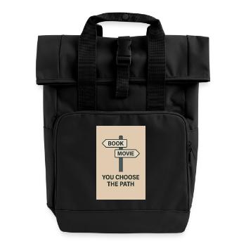 Choosing a path - Roll Top Backpack with Two Handles - black - Front