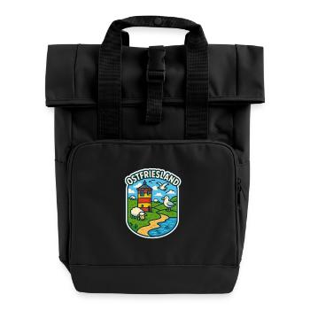 Ostfriesland - Rolltop Rucksack mit zwei Griffen - Schwarz - Vorne