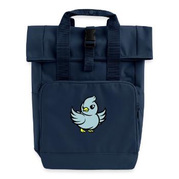 Bande dessinée de pigeon - Sac à dos Roll Top à deux anses - bleu marine - Devant
