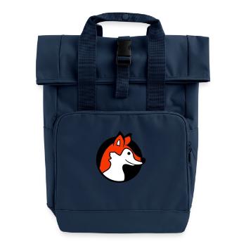 Fuchs Loch Rotfuchs Wild Tier Guckt Gesicht Kopf - Rolltop Rucksack mit zwei Griffen - Navy - Vorne