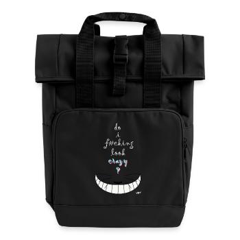 Alice verrückt Katze - Rolltop Rucksack mit zwei Griffen - Schwarz - Vorne