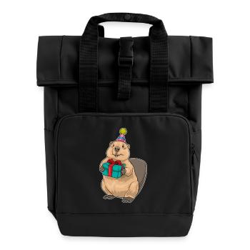 Forfait d’anniversaire Beaver - Sac à dos Roll Top à deux anses - noir - Devant