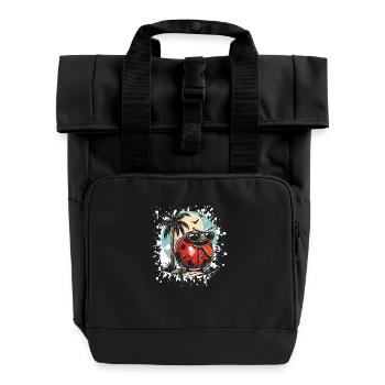Ladybug Summer Holiday - Roll Top Backpack with Two Handles - black - Front