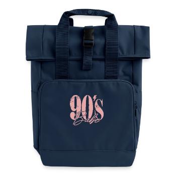 Chemise Babe vintage des années 90 - Sac à dos Roll Top à deux anses - bleu marine - Devant