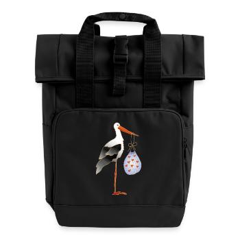 Wagen - Rolltop Rucksack mit zwei Griffen - Schwarz - Vorne