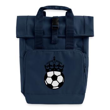 soccer crown - Roll Top Backpack with Two Handles - navy - Front