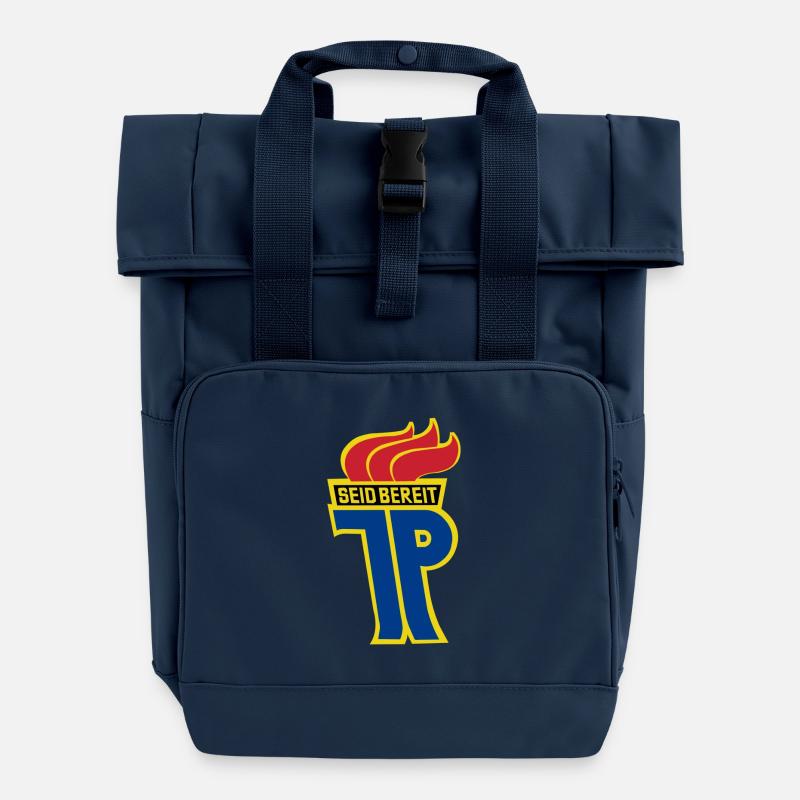Young pioneer - Roll Top Backpack with Two Handles - navy