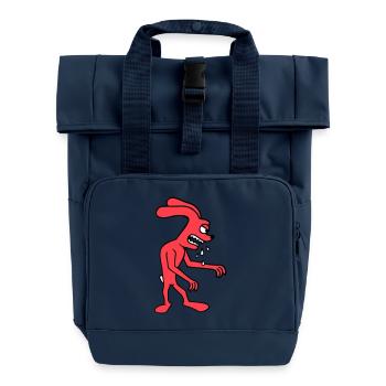 Lapin Monstre Mal Vorace Halloween Bave Salive - Sac à dos Roll Top à deux anses - bleu marine - Devant
