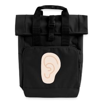 Oreille : Soft Peach Line Art - Sac à dos Roll Top à deux anses - noir - Devant