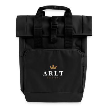 Logo original de la famille Arlt - Sac à dos Roll Top à deux anses - noir - Devant