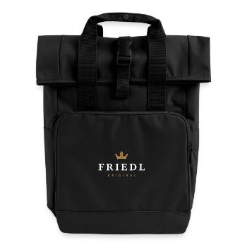 Friedl Original Family Logo - Roll Top Backpack with Two Handles - black - Front