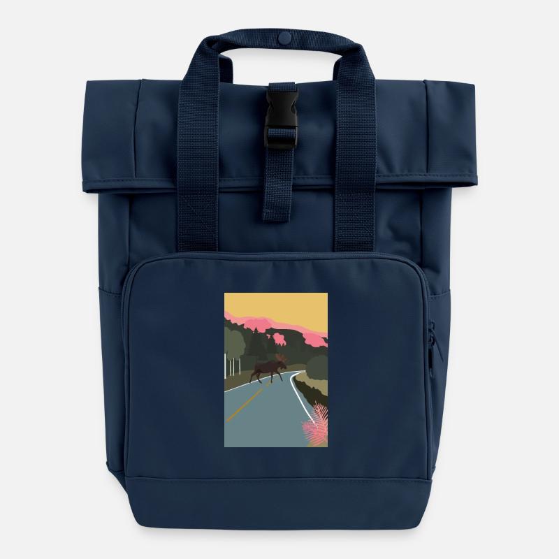 Elk Scandinavia - Roll Top Backpack with Two Handles - navy